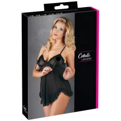 Cottelli - babydoll med flæser - sort lingeri