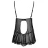 Cottelli - babydoll med flæser - sort lingeri - XXL