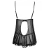 Cottelli - babydoll med flæser - sort lingeri - XXL