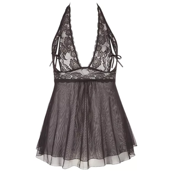 Cottelli Plus Size - babydoll med blonde - sort - plus size