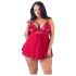 Cottelli Plus Size - blondet og let babydoll (rød)