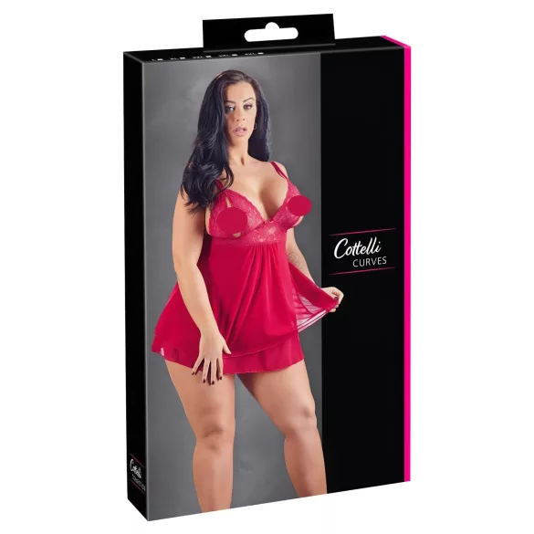 Cottelli Plus Size - babydoll - blonde - rød - plus size lingeri - 2XL