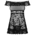 Obsessive - babydoll med flæser og g-streng - sort - L/XL