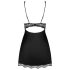 Obsessive Luvae - Blomstret netnatkjole & Tanga (Sort)