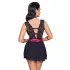 Cottelli Bondage - blonde babydoll med halterneck (sort)