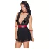 Cottelli Bondage - blonde babydoll med halterneck (sort) - M