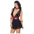 Cottelli Bondage - blonde babydoll med halterneck (sort) - M