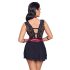 Cottelli Bondage - blonde babydoll med halterneck (sort) - M