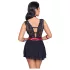 Cottelli Bondage - blonde babydoll med halterneck (sort) - M