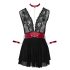 Cottelli Bondage - blonde babydoll med halterneck (sort) - M
