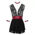 Cottelli Bondage - blonde babydoll med halterneck (sort) - L