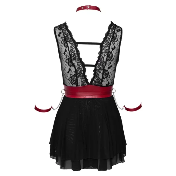 Cottelli Bondage - blonde babydoll med halterneck (sort) - L