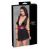 Cottelli Bondage - blonde babydoll med halterneck (sort) - XL
