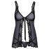 Kissable - åben babydoll (sort)