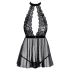 Kissable - babydoll med halsbånd - blonder - sort - L/XL