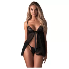 Obsessive Blomentis - babydoll sæt - blonde - sort - M/L