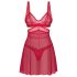 Obsessive Cupide Desire - gennemsigtigt blondesæt (rød) - L/XL