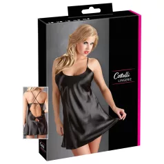 Cottelli - satin natkjole - sort