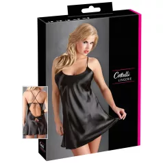 Cottelli - satin natkjole - sort - XL