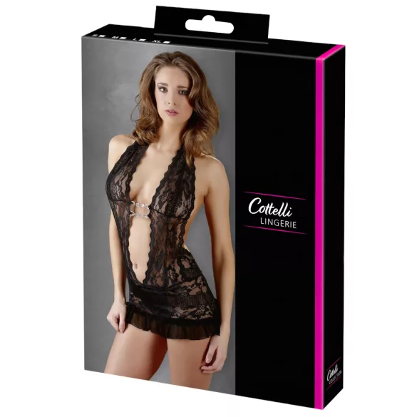 Cottelli - blonde minikjole med halsbånd - sort - L