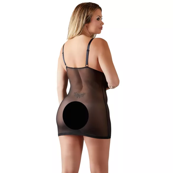 Cottelli Plus Size - blonde babydoll - gennemsigtig - sort