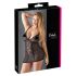 Cottelli Plus Size - Sort gennemsigtig natkjole med blonder - 2XL
