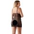 Cottelli Plus Size - Sort gennemsigtig natkjole med blonder - 2XL