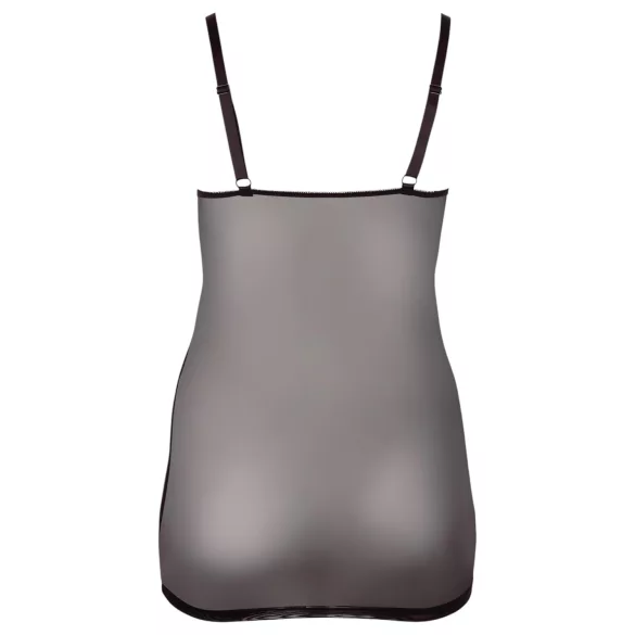 Cottelli Plus Size - blonde babydoll - gennemsigtig - sort - 4XL