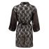 Cottelli - Satin & blonde kimono (sort) - L/XL
