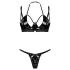 Obsessive Keira Lise - bh sæt - skinnende - sort - L/XL
