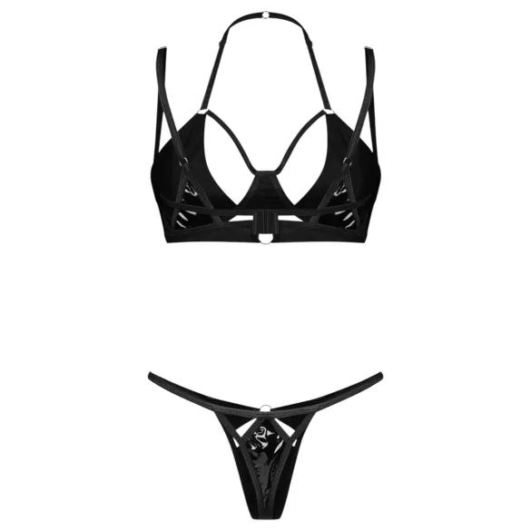 Obsessive Keira Lise - bh sæt - skinnende - sort - L/XL