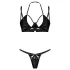 Obsessive Keira Lise - bh sæt - skinnende - sort - L/XL
