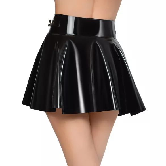 Black Level - laknederdel - plisseret - sort
