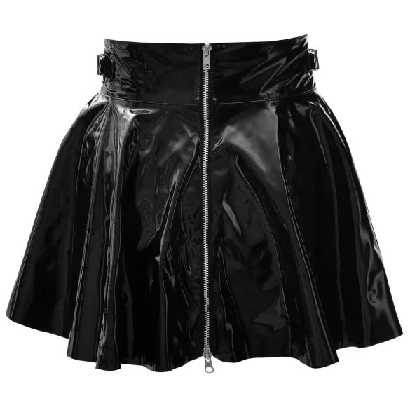 Black Level - laknederdel - plisseret - sort