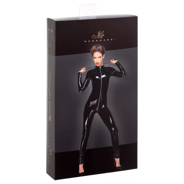 Noir - catsuit med lynlås - lange ærmer - sort - XL