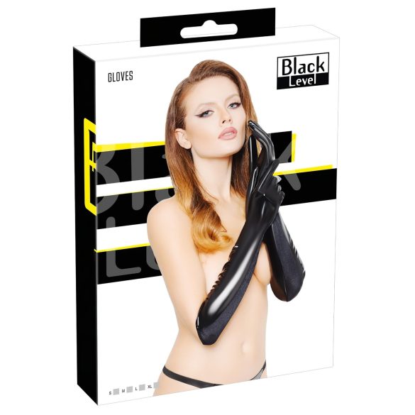 Black Level - skinnende lakerede handsker (sort)