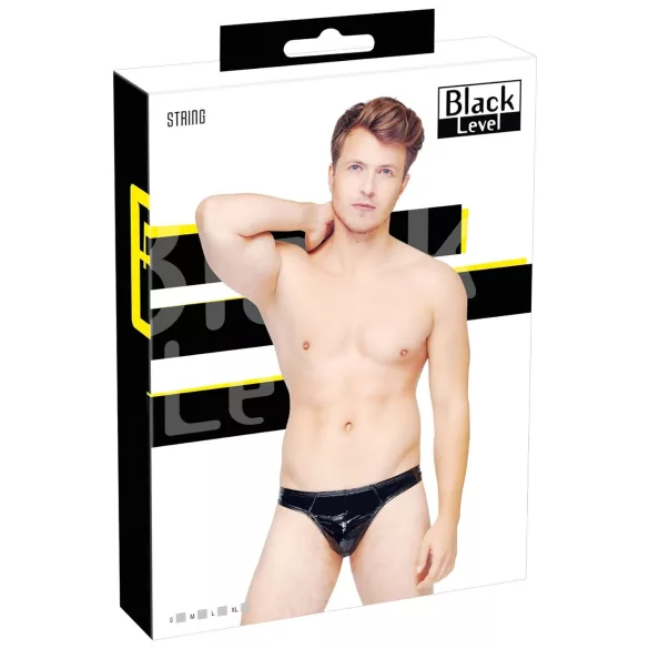 Black Level - herre tanga - klassisk lak - sort - L