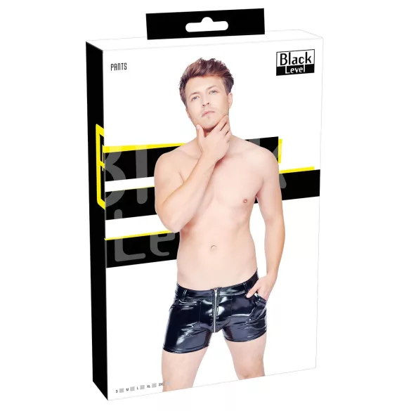 Black Level - herreshorts med sidelomme - lak - sort - M