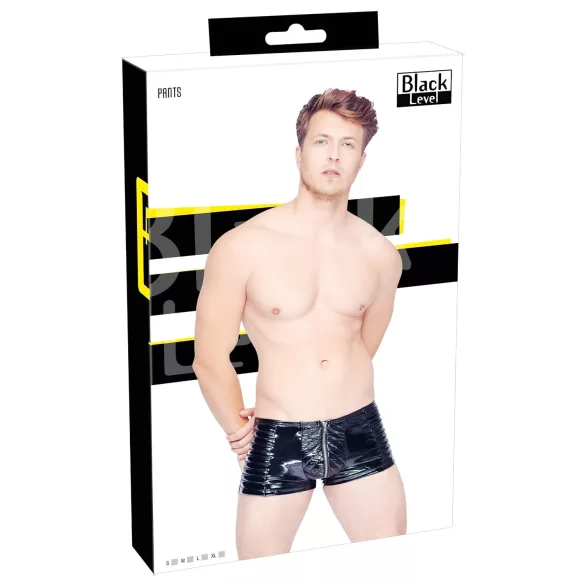 Black Level - herreshorts med lynlås - sort - M