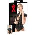 LATEX - Kortærmet, lynlåslukket damebluse (sort) - S
