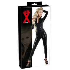 LATEX - langærmet catsuit til kvinder - sort latex
