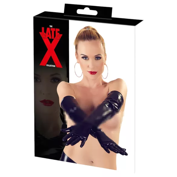 LATEX - lange latexhandsker - unisex - sort