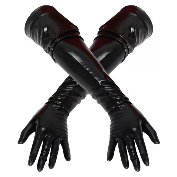 LATEX - lange latexhandsker - unisex - sort - XL