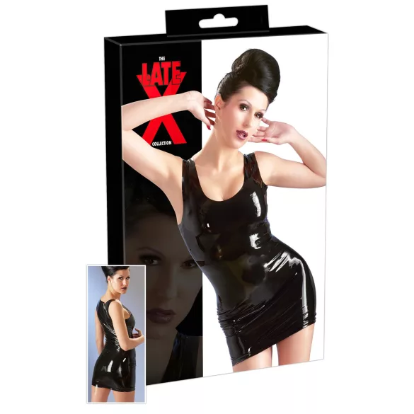 LATEX - minikjole uden ærmer - sort - L