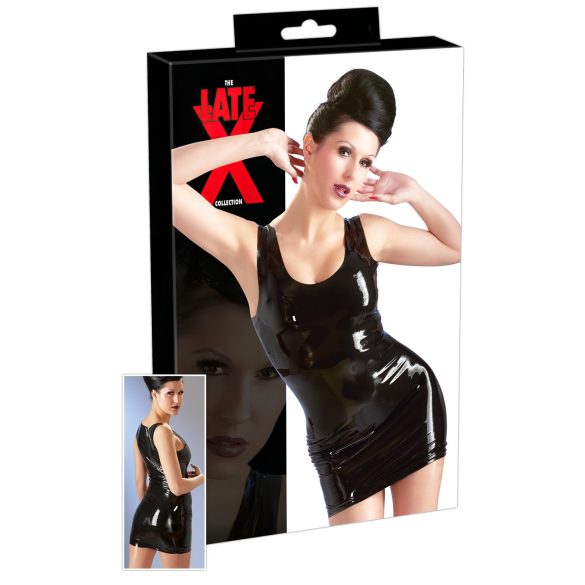 LATEX - ærmeløs minikjole (sort) - 2XL