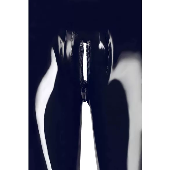 LATEX - leggings med lynlås - sort latex - S