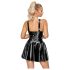 LATEX - minikjole med flæsekant (sort) - M