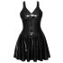 LATEX - minikjole med flæsekant (sort) - XL
