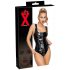 LATEX - gennemgående lynlås bodysuit i sort latex