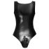 LATEX - gennemgående lynlås bodysuit i sort latex